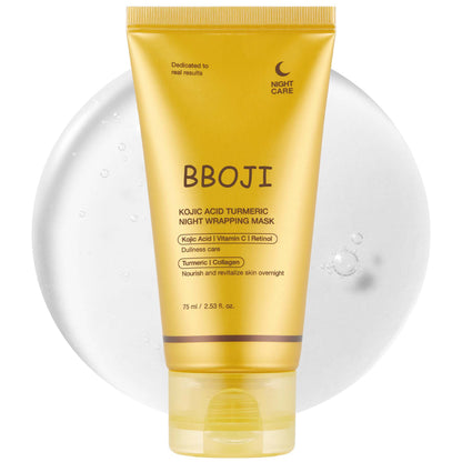 ✨✨Limited-time special offer: BUY ONE, GET ONE FREE!🔥🔥BBOJI Turmeric Kojic Acid Collagen Night Mask
